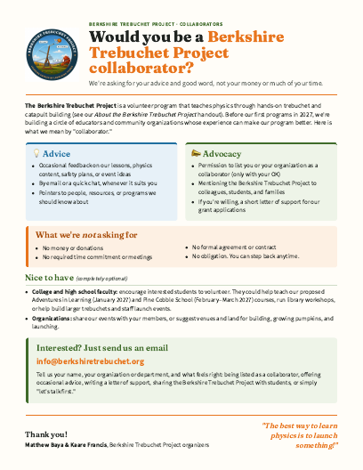 First page of the Collaborators handout